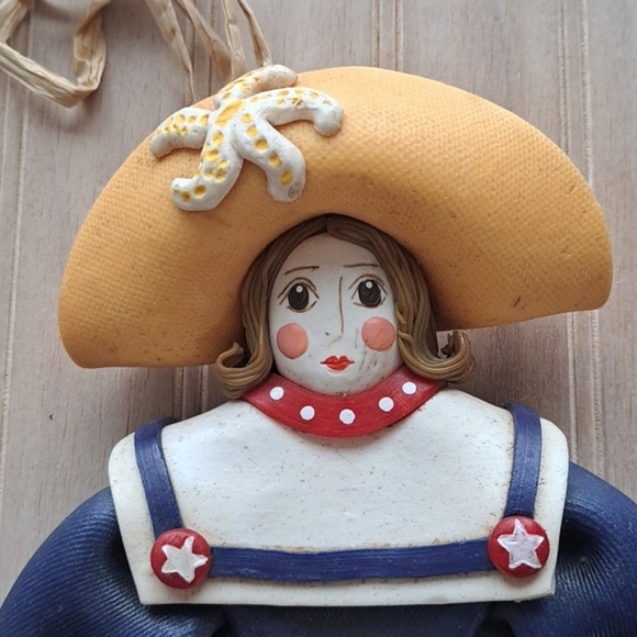 By The Sea Sailor Vintage Handcrafted Wall Hanging Decorative Nautical Folk Art - Picture 2 of 10